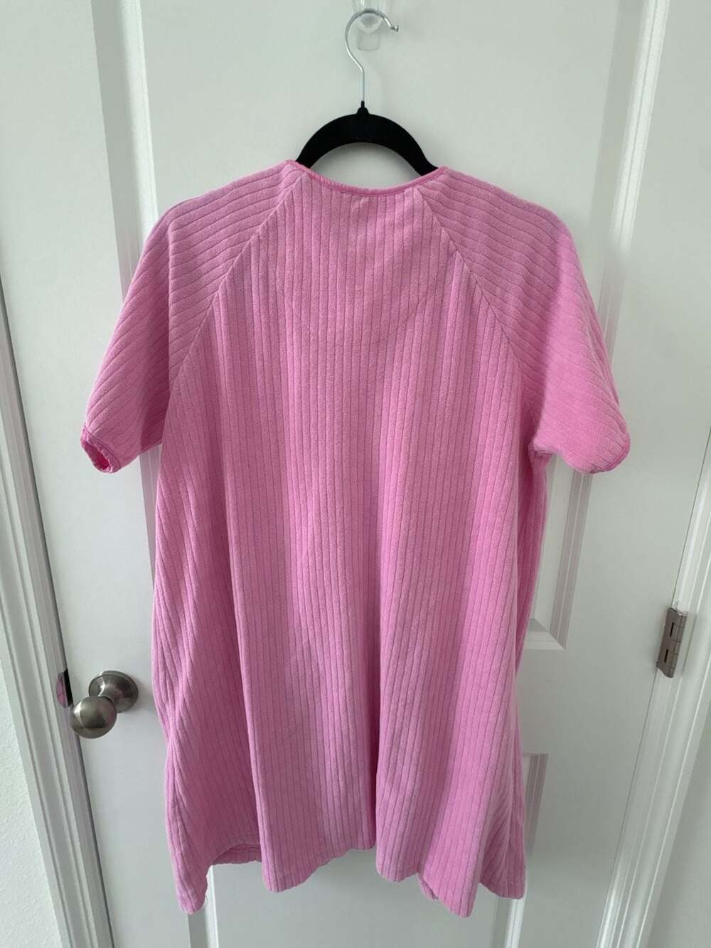 Calypso Pink Ribbed Terry Cloth Button-Front Lounger Robe - Picture 8 of 8